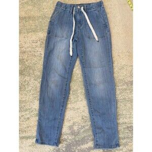 Judy Blue Pull On Jogger Jeans Drawstring Women Size 5/27 Straight Leg